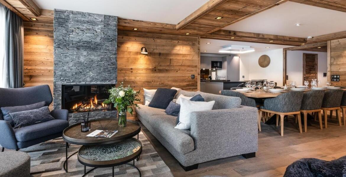 The flat, located on the 1st floor of the Meribel residence