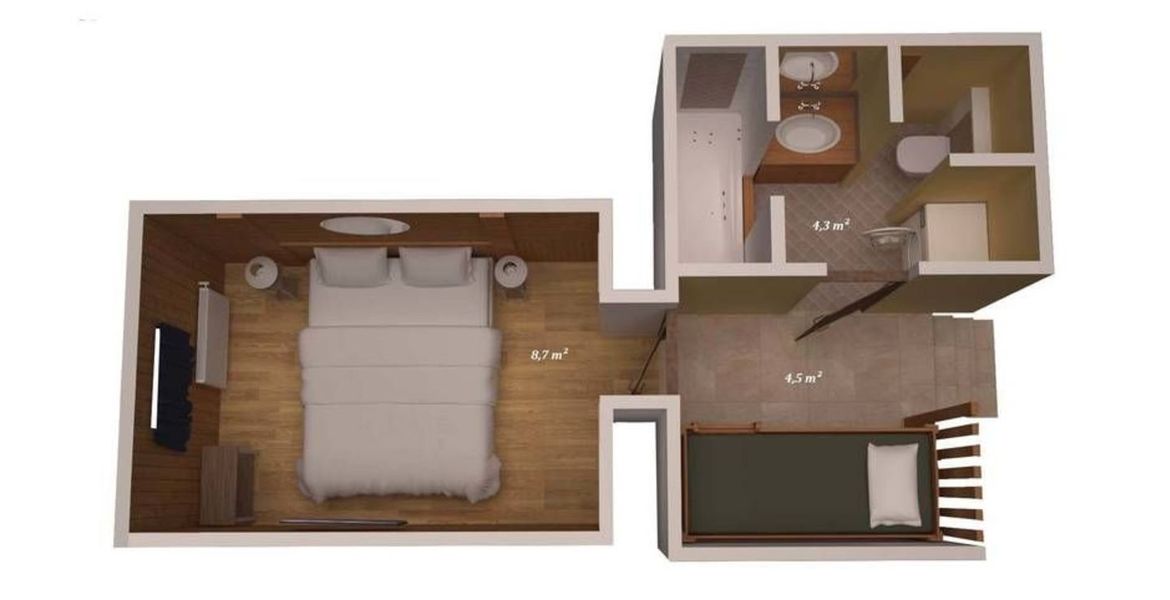 Apartamento de dos dormitorios en alquiler en Courchevel