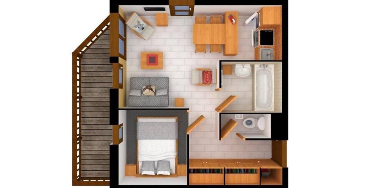 Apartamento de dos habitaciones en Courchevel 1650 