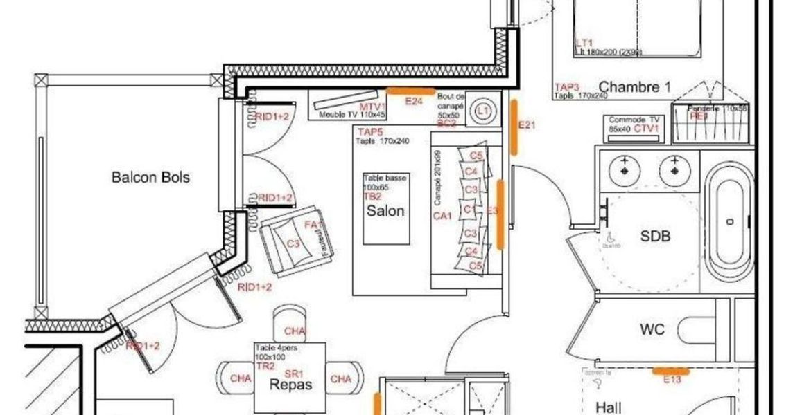 Квартира в аренду в Куршевеле Village 1550 с 50 кв.м.