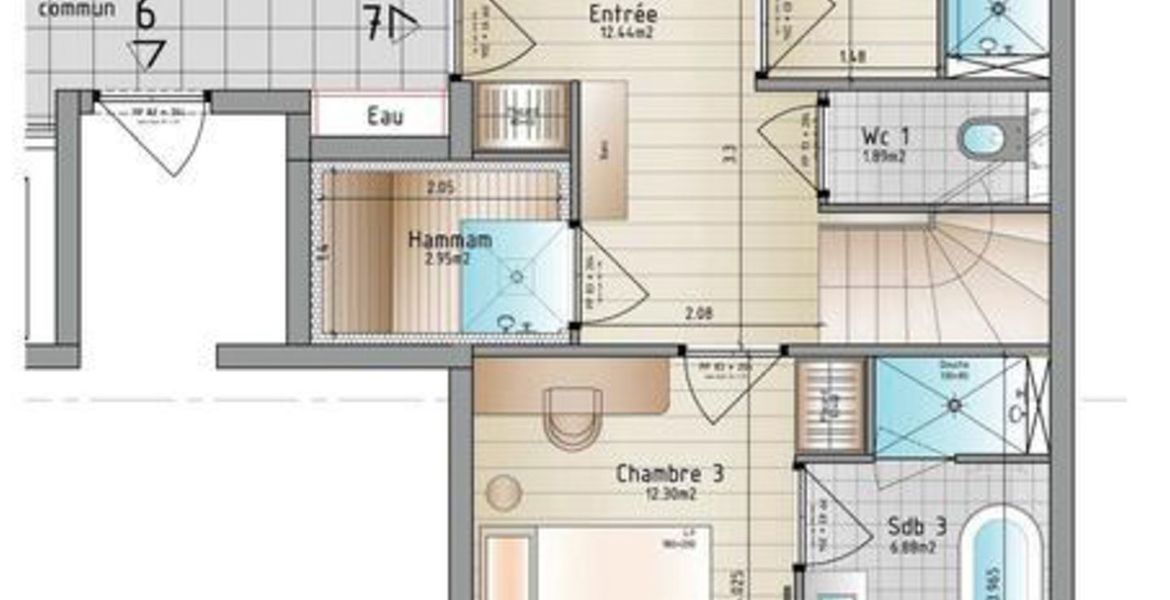 This superb 123 sq.m duplex apartment  for rental 