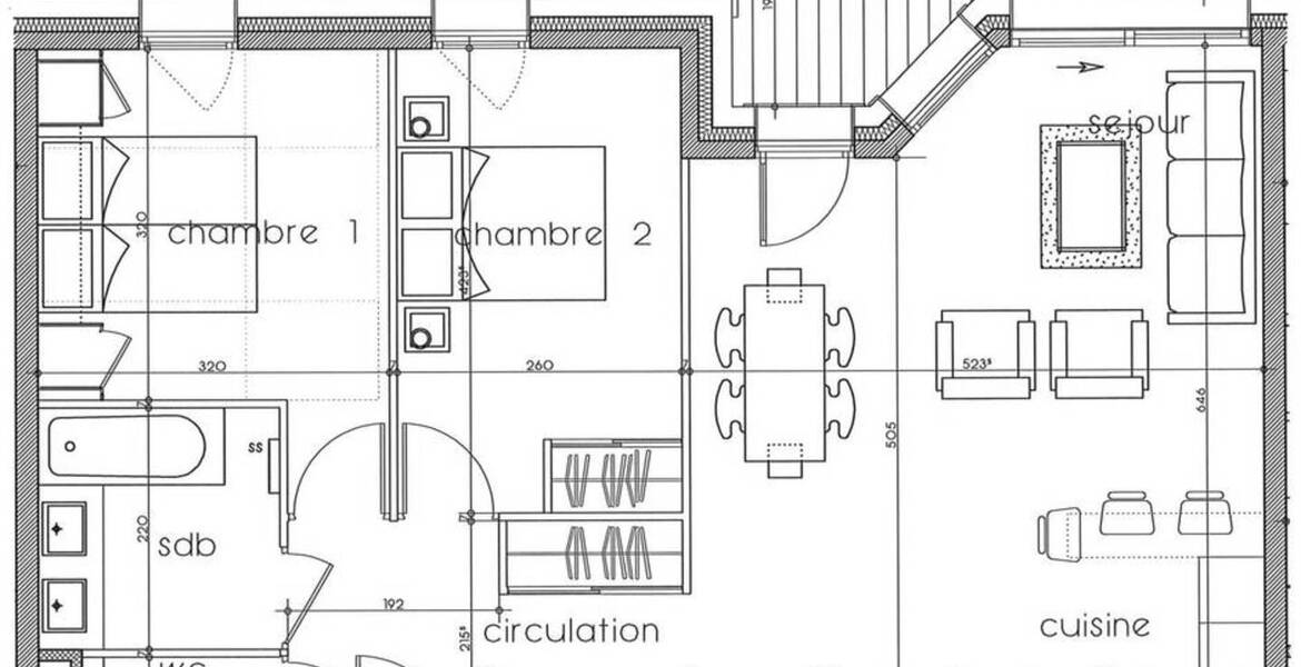 Apartamento tipo balcón en Courchevel 1600 con 66 m2