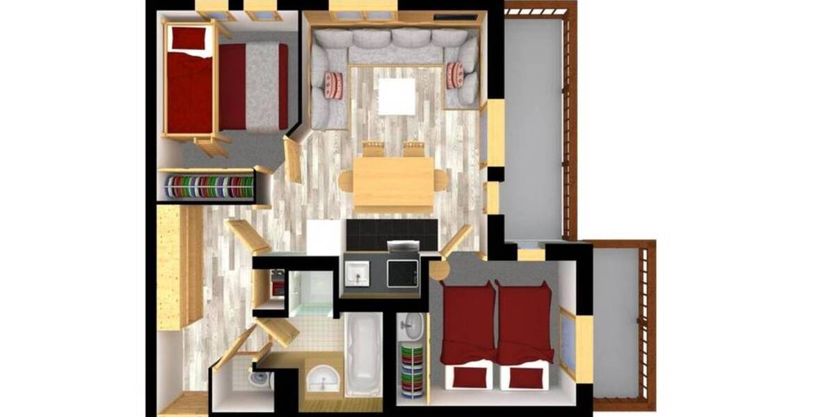 Apartamento en Plateau Méribel en alquiler para 5 personas 