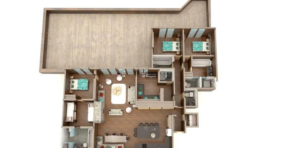 Cet appartement de standing à Méribel est à louer avec 190m²