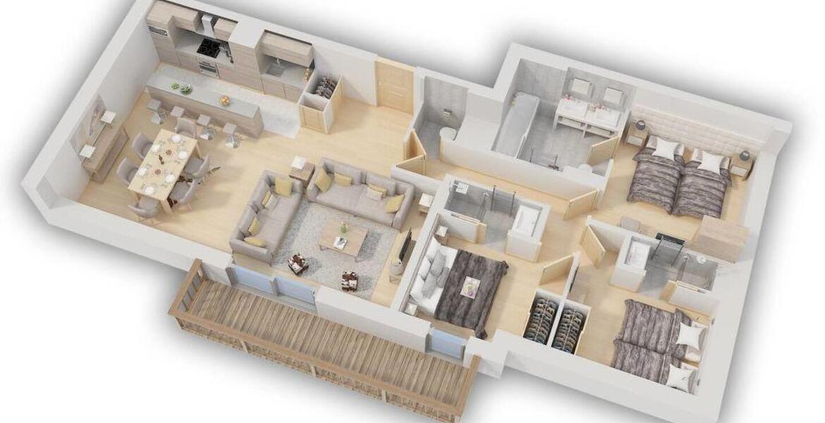 Apartment inside a new high end residence in Courchevel 1550