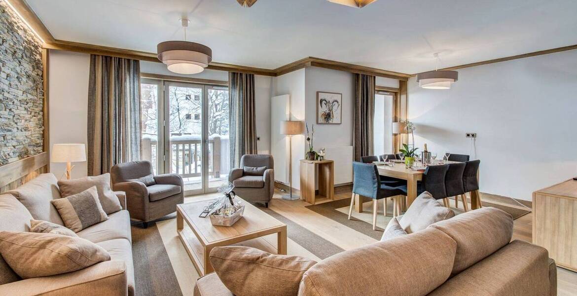 Cet appartement contemporain neuf à louer à Courchevel 1550 