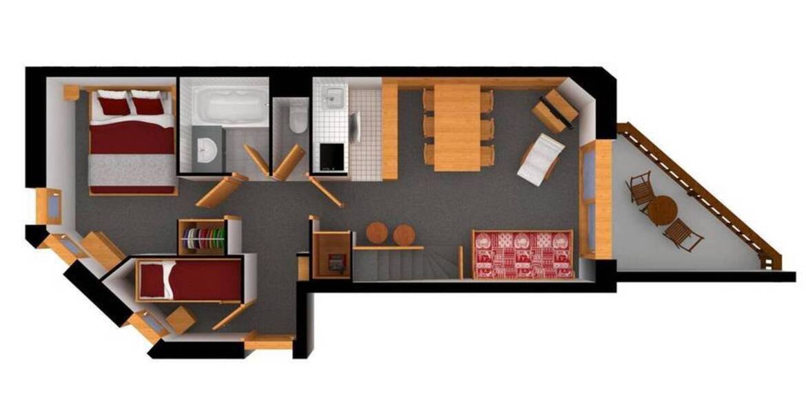 Квартира представляет собой двухуровневую квартиру