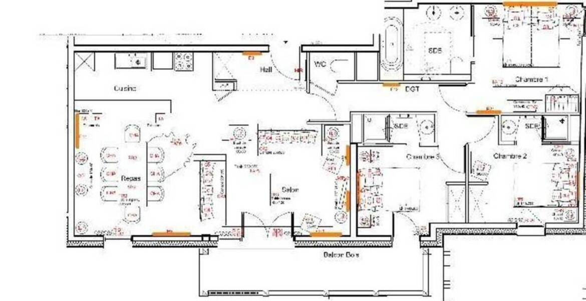 Cet appartement à louer est composé de 3 chambres