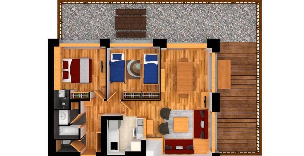 Un appartement de standing constitué de deux belles chambres