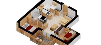 Квартира площадью около 42 м², оборудованная для 4 человек