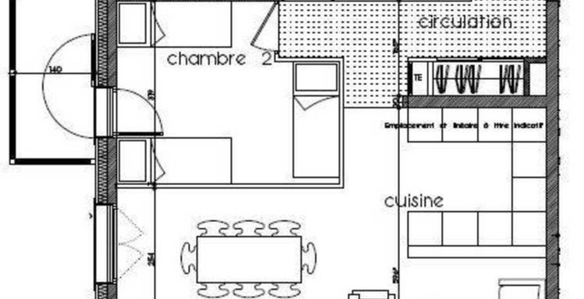 Cet appartement en location dispose de deux pièces 