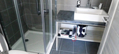The 50 m² apartment is located on the level -2 in the Chalet