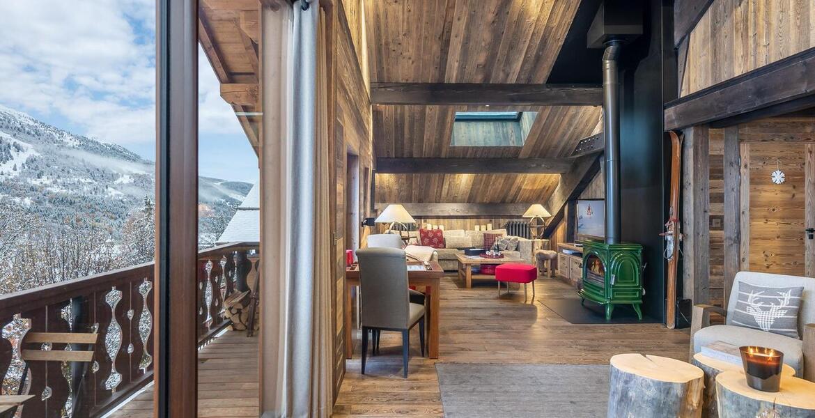 This apartment on the top floor of the residence in Méribel 