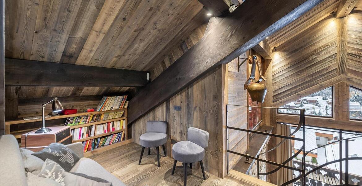 This apartment on the top floor of the residence in Méribel 