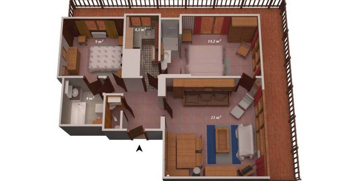 Apartamento en alquiler en el centro de Courchevel Moriond e