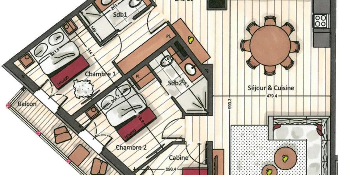 Эта квартира в аренду расположенная в Куршевеле 1650 Морионд