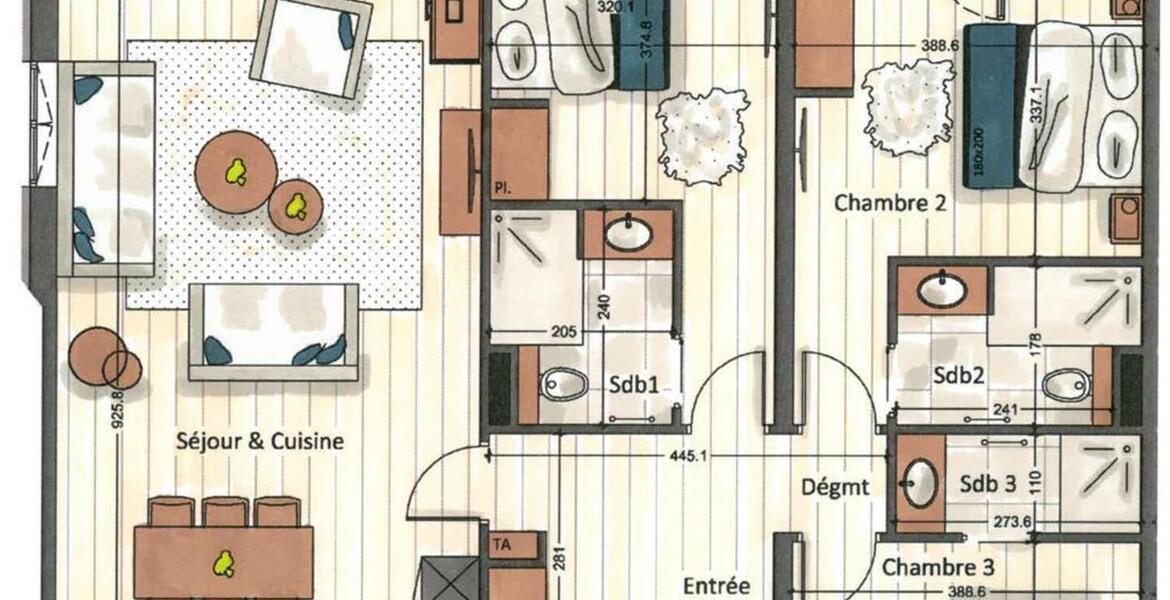 Appartement situé au 5ème étage d'une surface de 111 m²