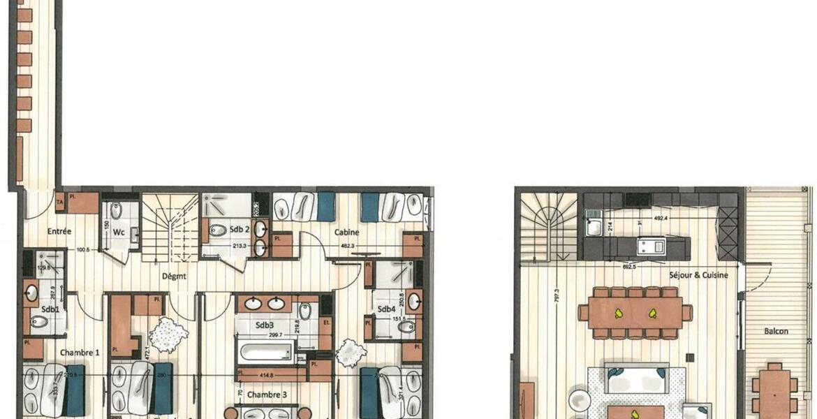 Informations Appartement à Courchevel 1650 Moriond de 163 m²