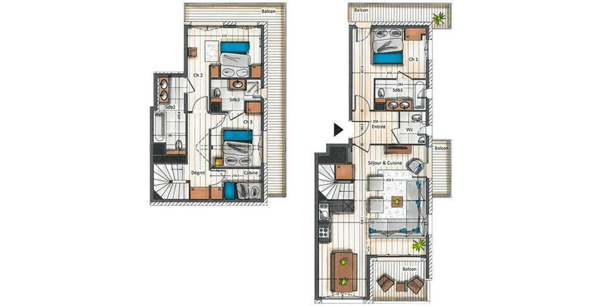 Penthouse , de type T4 Cabine d’environ 110 m²