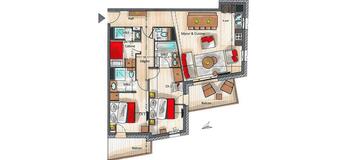 Appartement d’une surface de 76 m2 à Courchevel 1650 Moriond