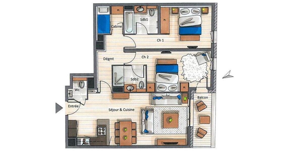 Apartamento, en Courchevel 1650 Moriond en el 2º piso 