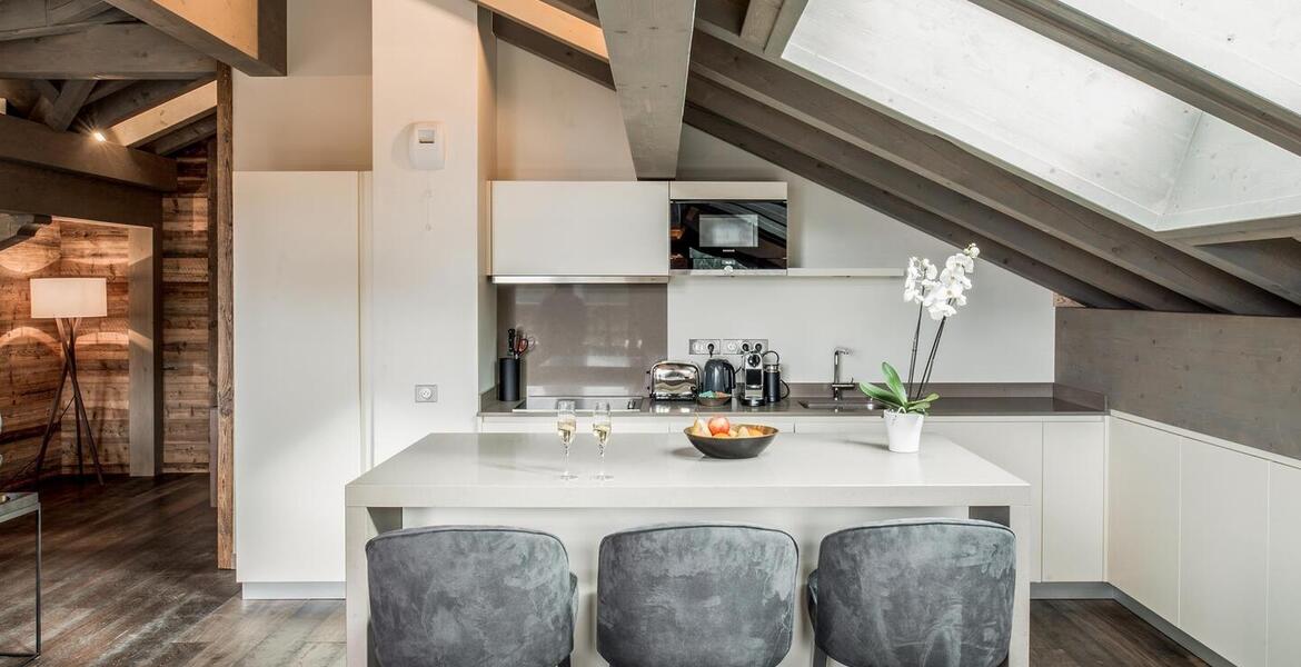 This penthouse for rental in Courchevel 1650 Moriond