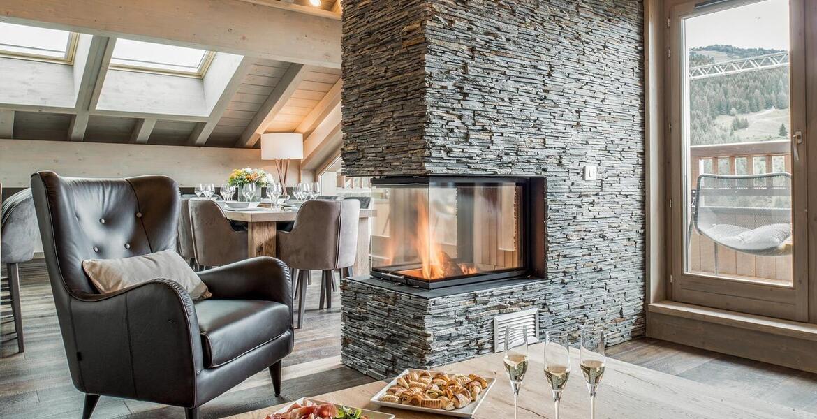 This penthouse for rental in Courchevel 1650 Moriond