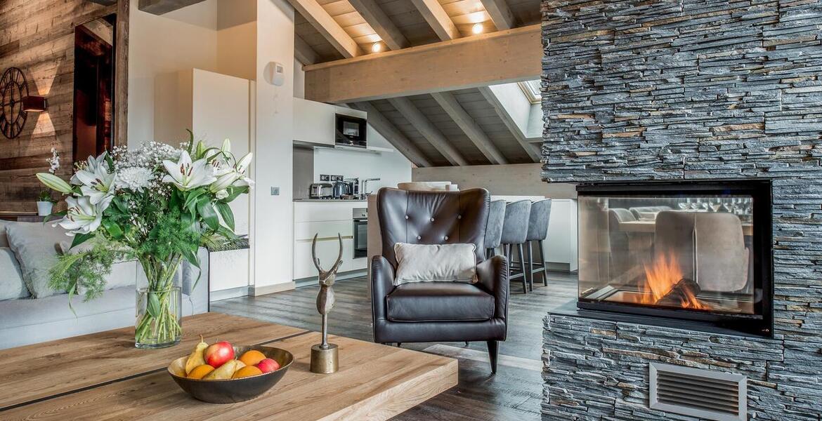 This penthouse for rental in Courchevel 1650 Moriond