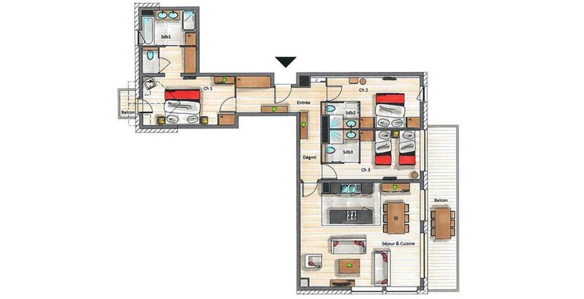 Appartement spacieux à Courchevel 1650 Moriond -113 m²-