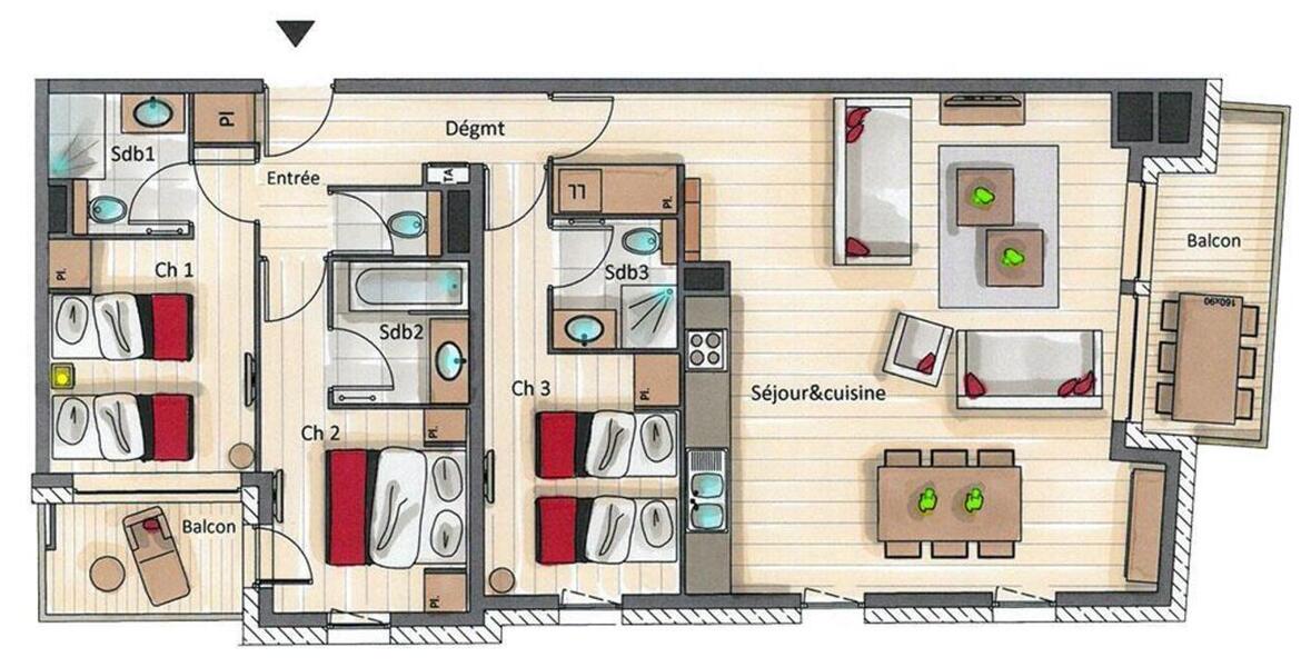 Alquiler apartamento en Courchevel 1650 - 113m2