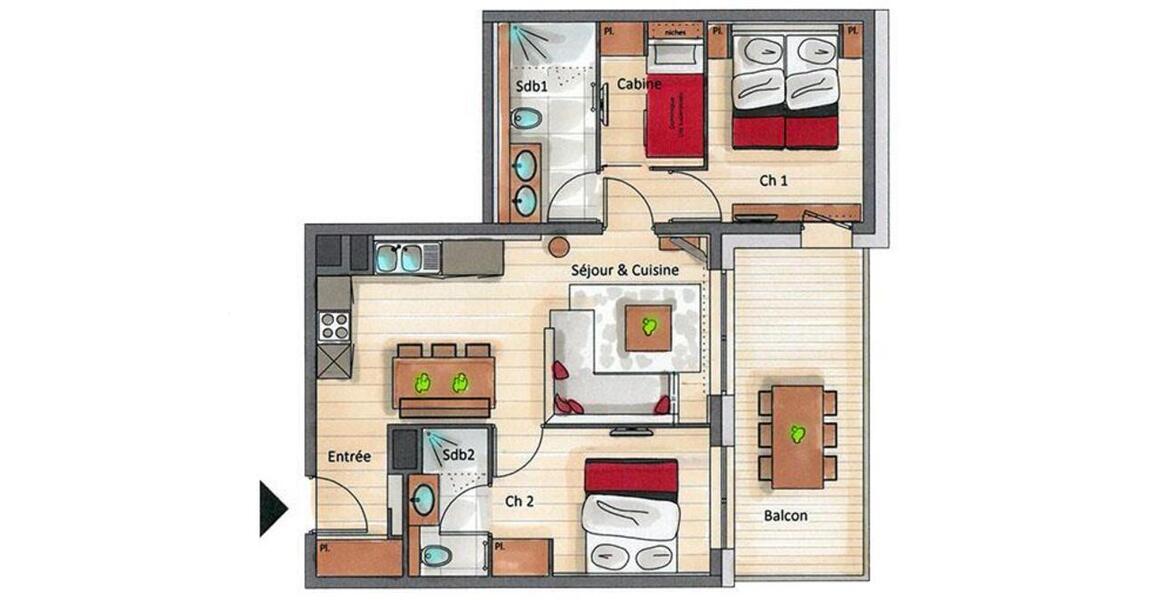 Apartamento, en Courchevel 1650 Moriond para 6 personas - 64