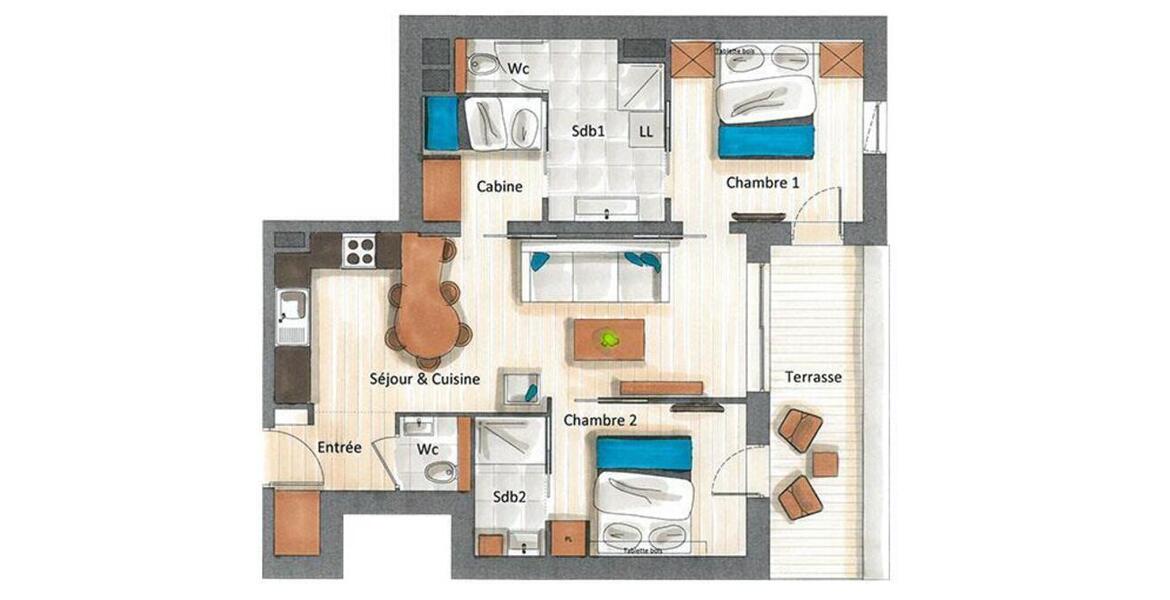 Appartement à louer à Courchevel 1650 Moriond de 63 m²