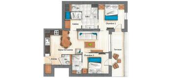 Appartement à louer à Courchevel 1650 Moriond de 63 m²
