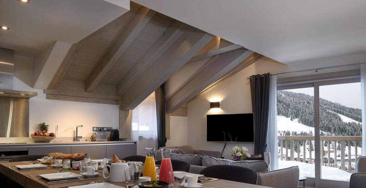 L'appartement, situé dans la résidence Le C à Courchevel1650