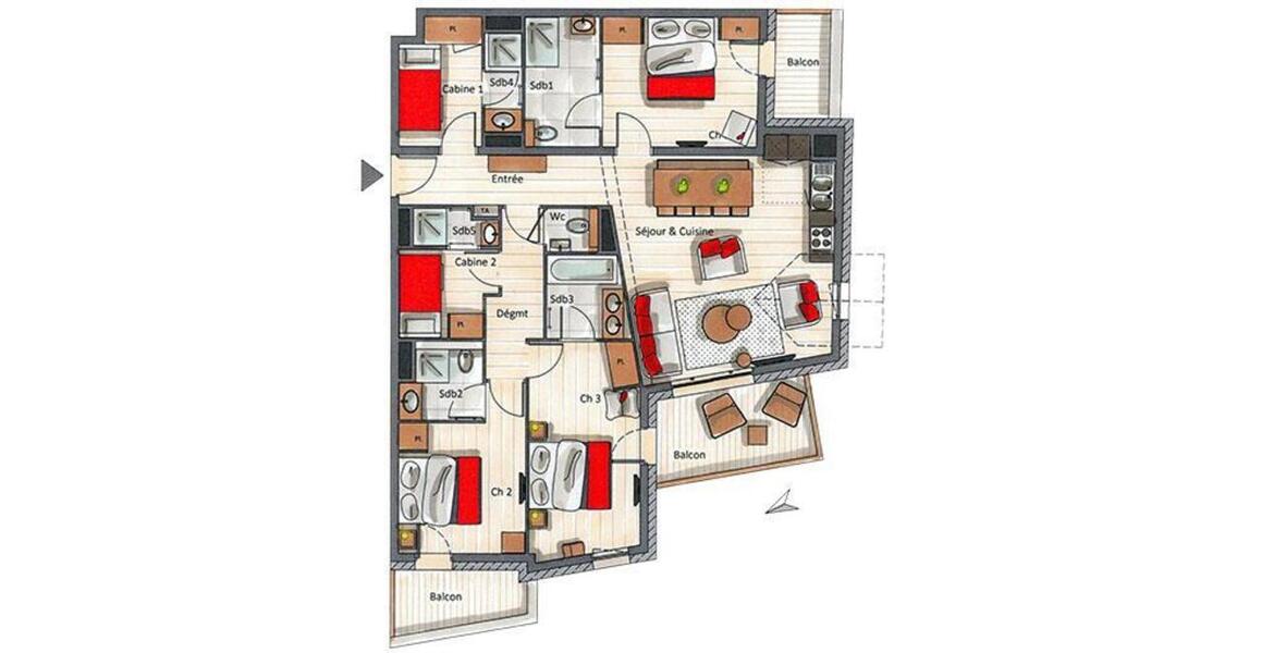 L'appartement, situé dans la résidence Le C à Courchevel1650