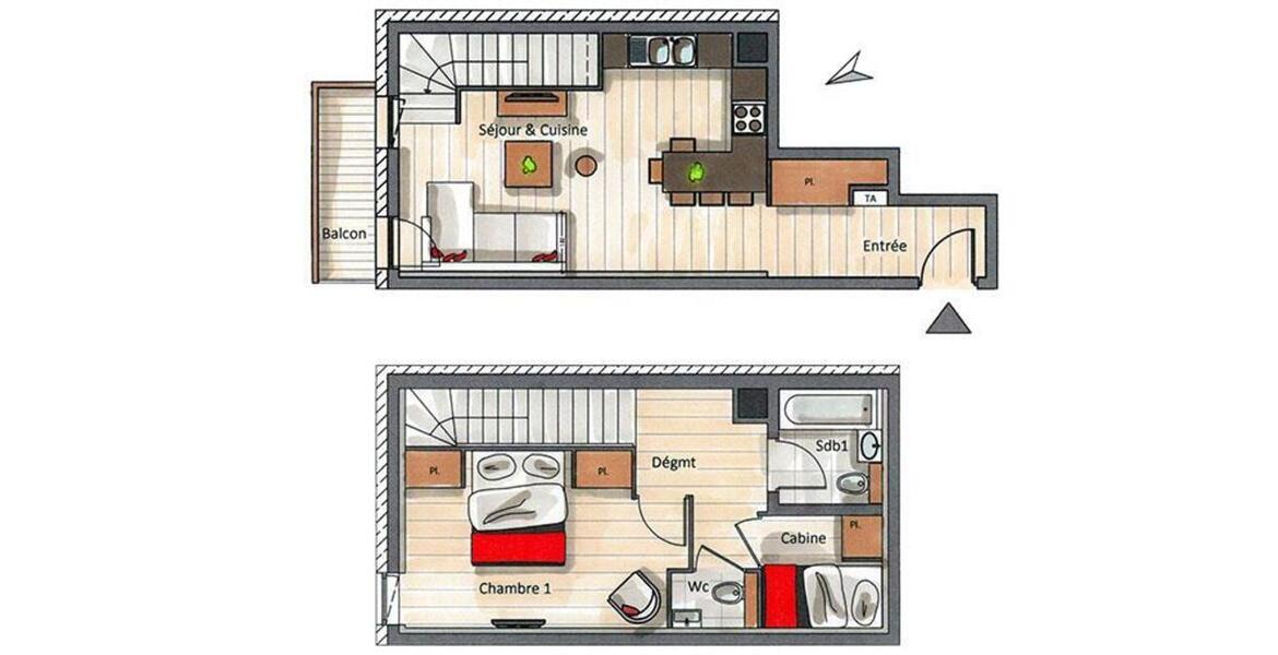 L'appartement, situé au 3ème étage de la Résidence, avec 2 