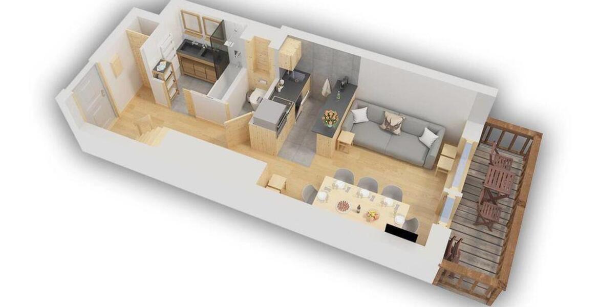 Apartamento de 45 m2 en Val d'Isere con 2 habitaciones 