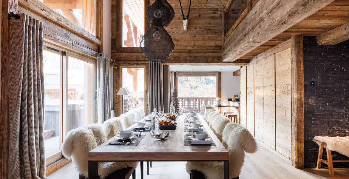 The classic wooden Chalet Méribel French Alps   