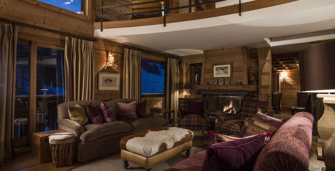 In the heart of Méribel, this ski-in, ski-out chalet