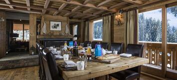 In the heart of Méribel, this ski-in, ski-out chalet