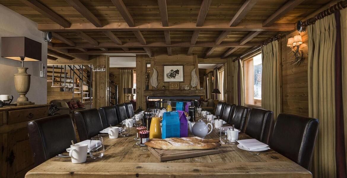 In the heart of Méribel, this ski-in, ski-out chalet