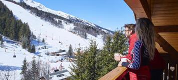 In the heart of Méribel, this ski-in, ski-out chalet