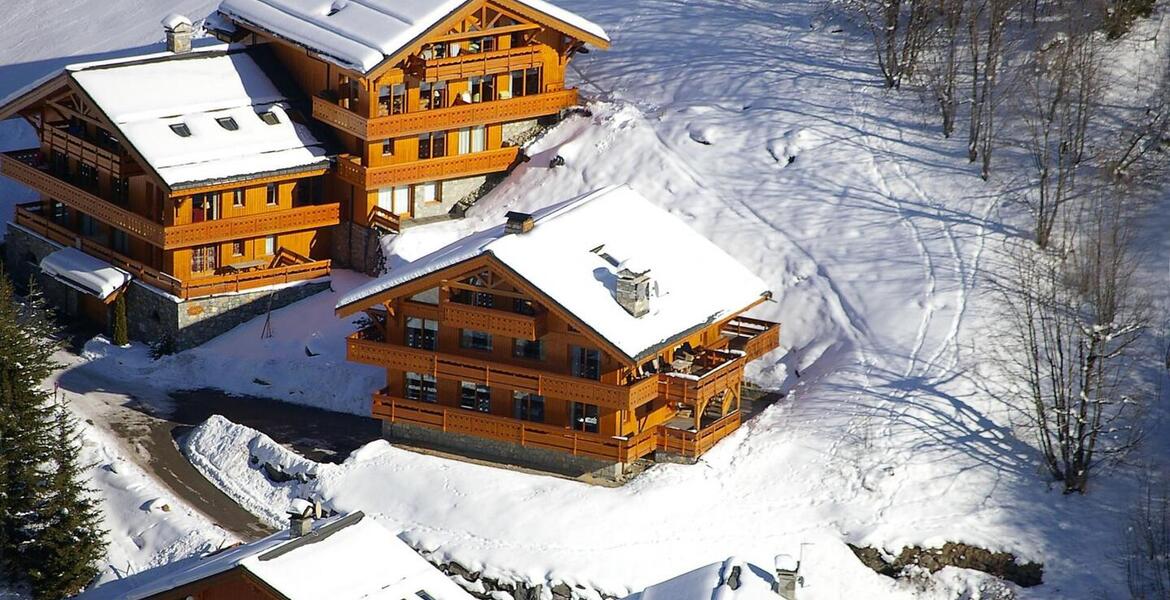 In the heart of Méribel, this ski-in, ski-out chalet