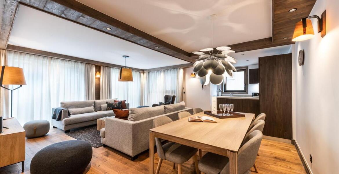 L'appartement, situé au 1er étage de la résidence à Meribel