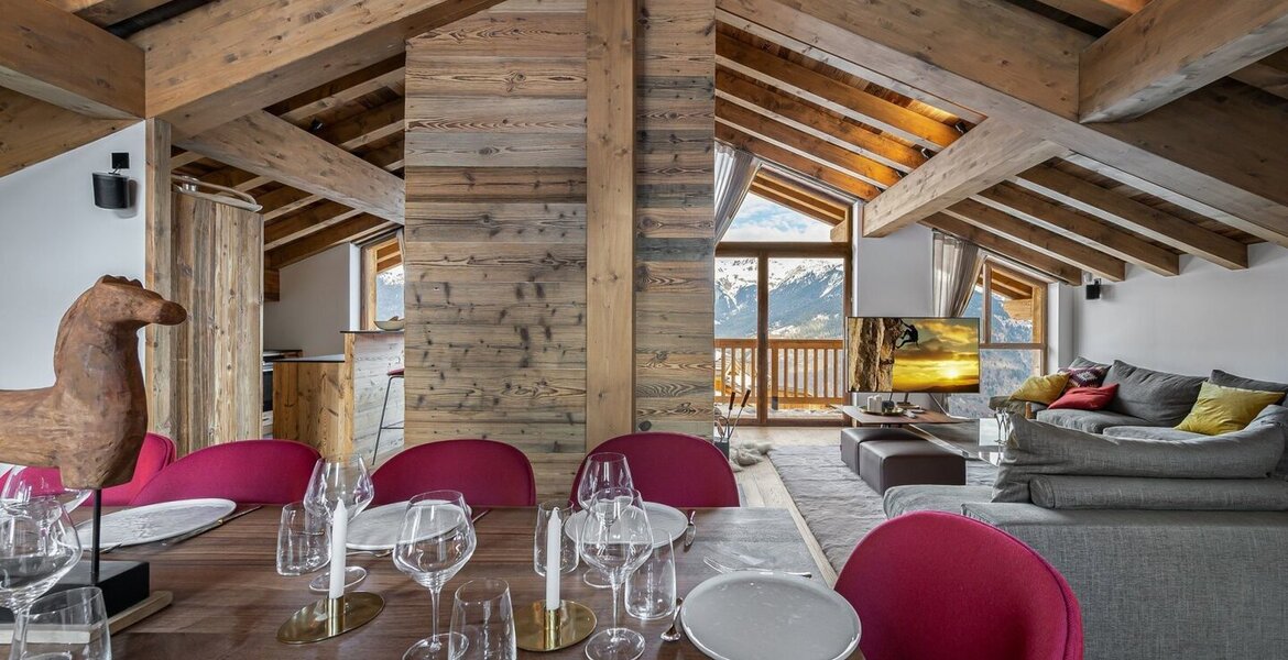 The chalet is a brand new chalet with a modern decoration