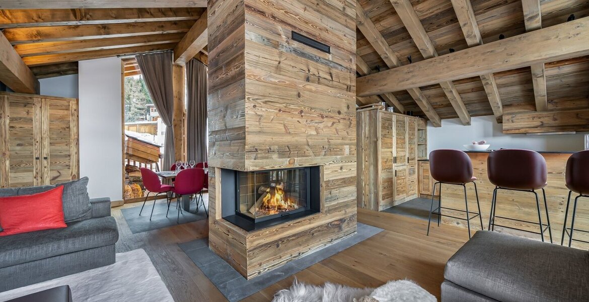 The chalet is a brand new chalet with a modern decoration