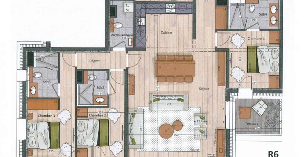 El apartamento á Meribel, situado en la 1ª planta 