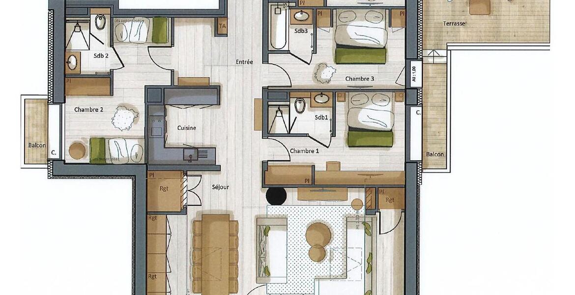 Apartment for rent in Meribel