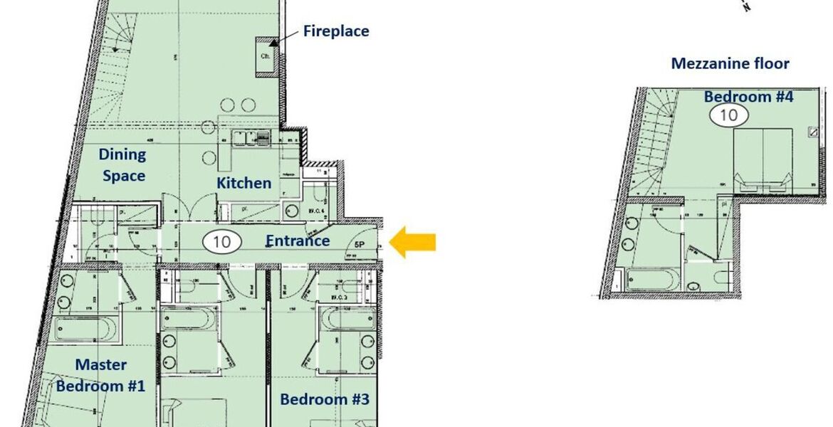 Apartment - Split Level in Val dʼIsère inside a Résidence