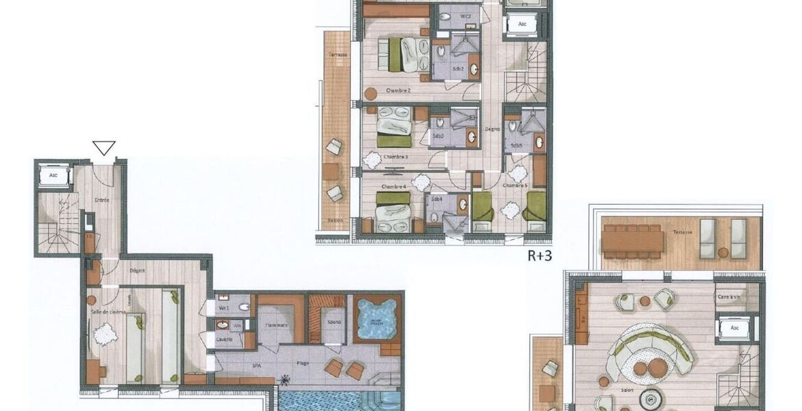 Penthouse en triplex à louer à Val d'Isère